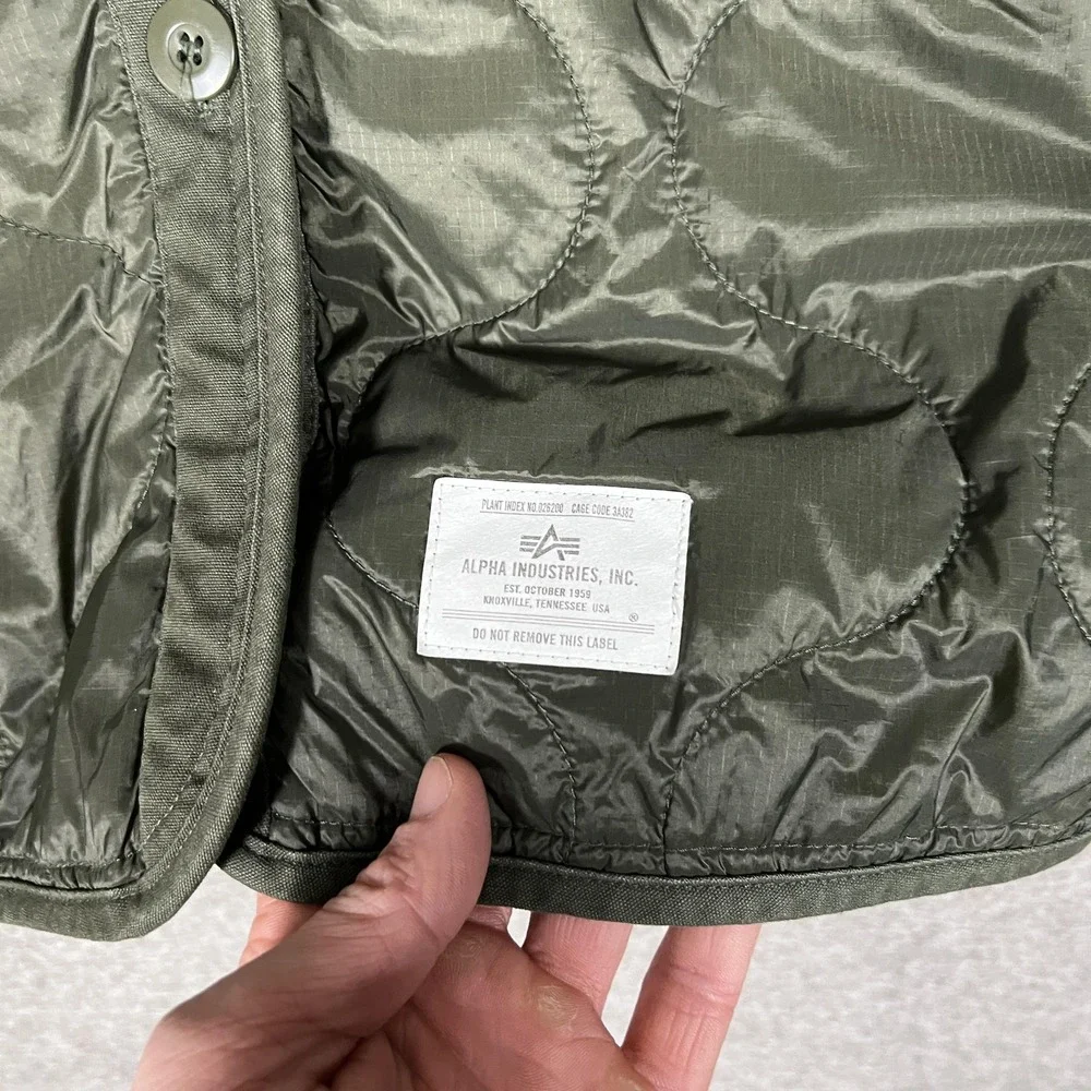 Alpha Industries Jacket Women Small Green Quilted Liner Long Coat Nylon Military - Picture 2 of 11